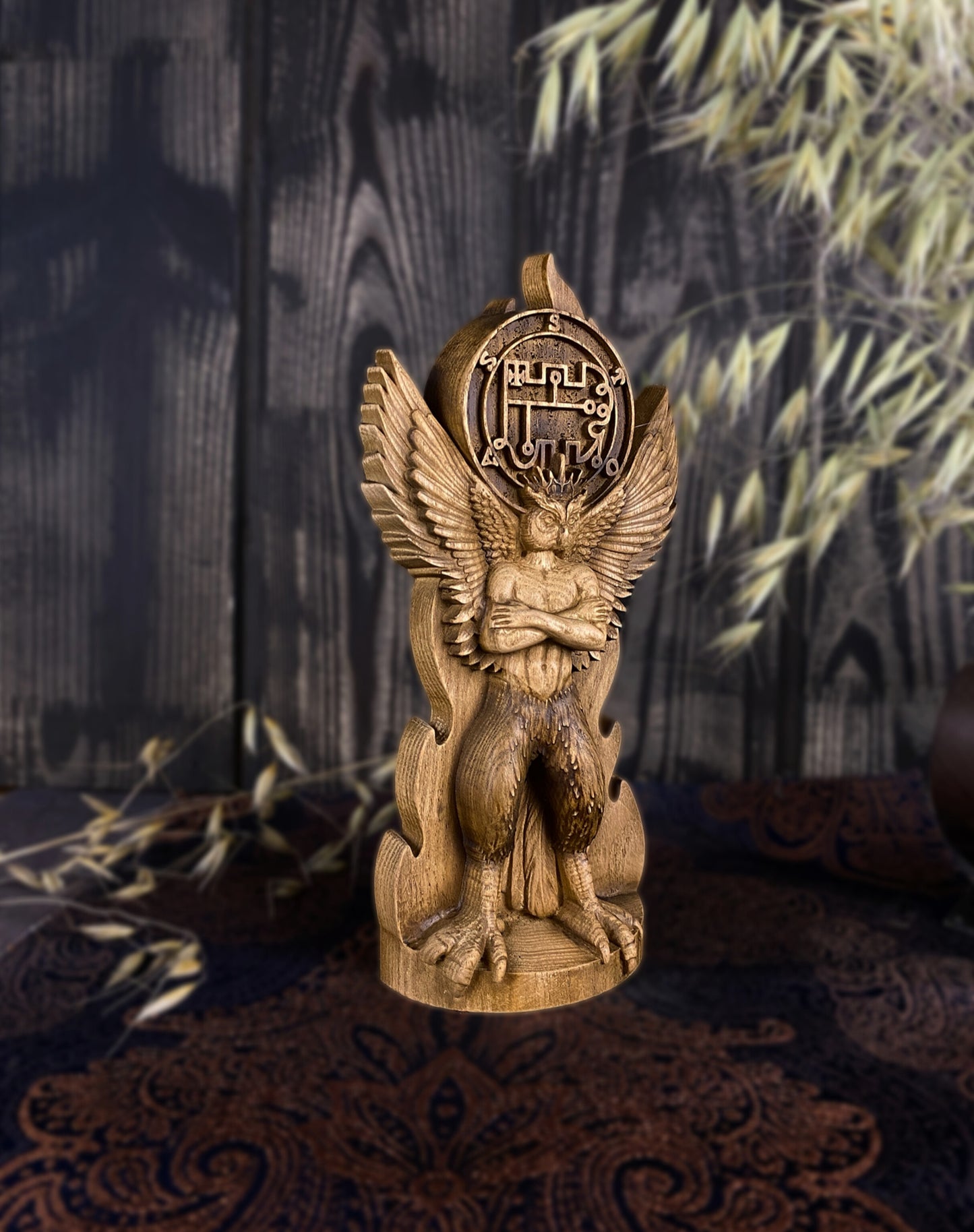 Stolas Demon statue Prince stolas Stolas statue Demon sigil Satan statue Witchcraft altar Satan altar Altar statue Owl demon Satanic décor