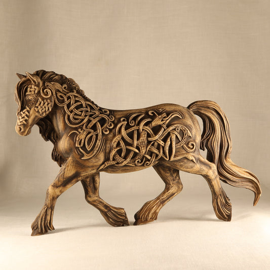 Horse, wooden statue, Viking horse