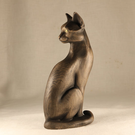 Cat statue Wooden cat statue Black cat Bastet cat sculpture