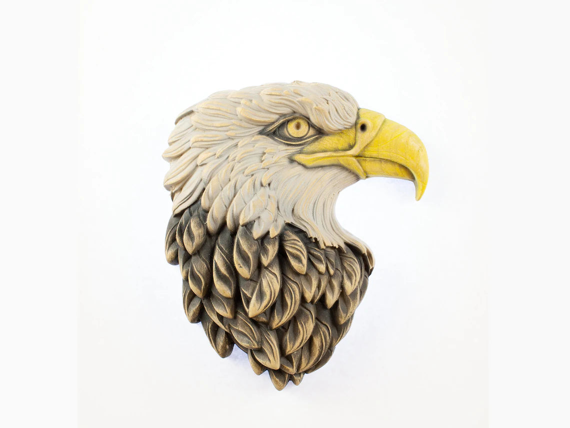 Bald Eagle Wood Wall Art - Wood Carved American Patriot