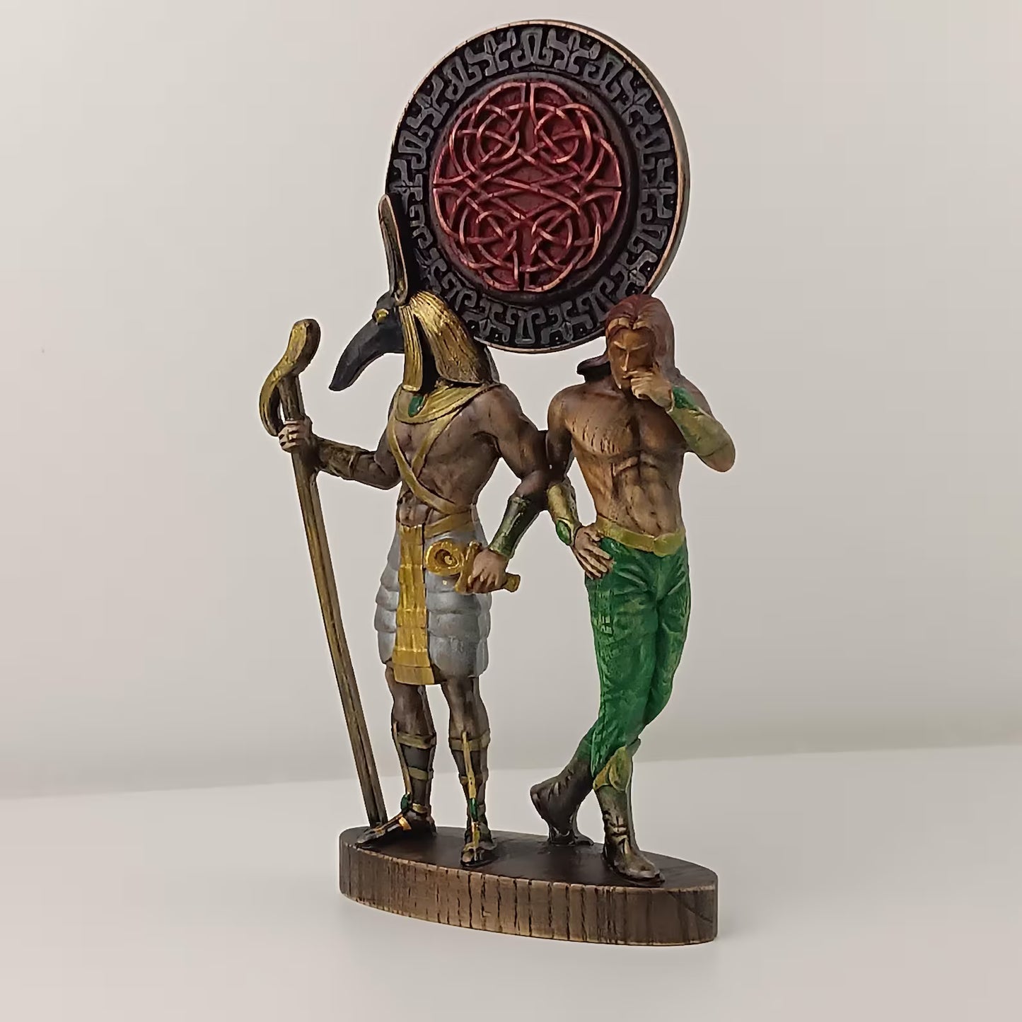 Set and Loki Wooden Statue