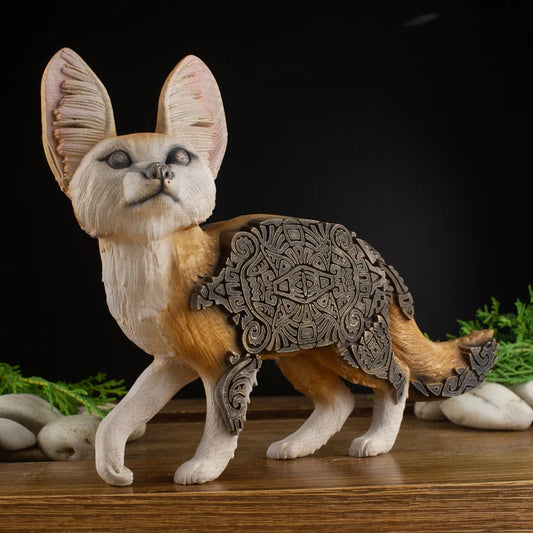 Wooden Fennec Fox Carved - African Safari Carved