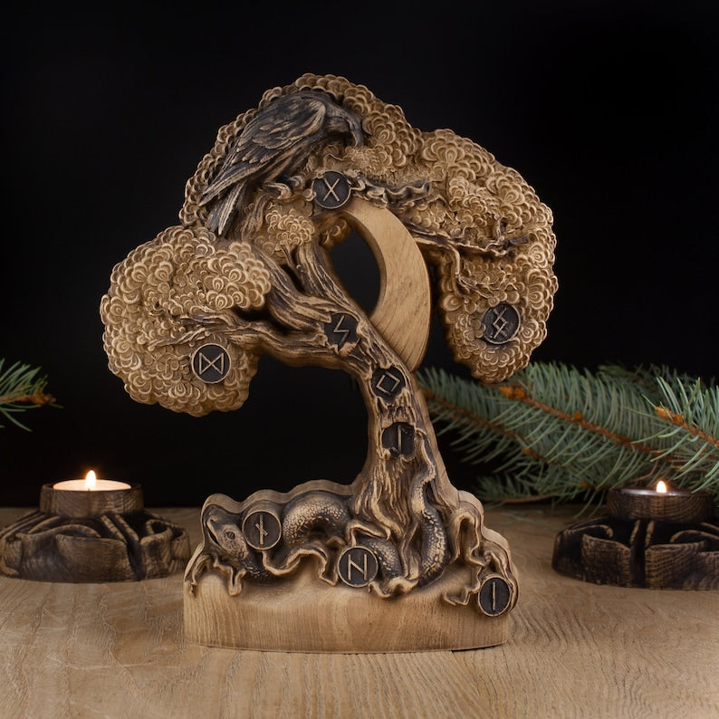 Celtic Tree of Life Yggdrasil Wood Carving