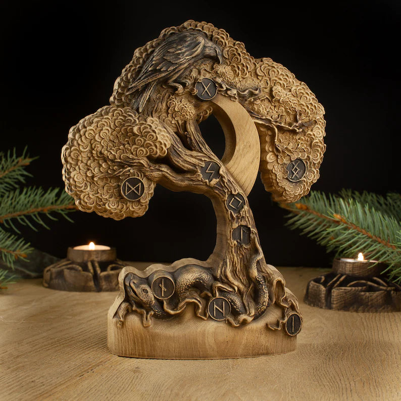 Celtic Tree of Life Yggdrasil Wood Carving