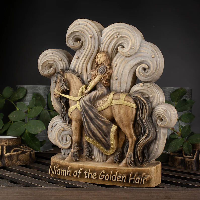 Enchanting Niamh Statue Embodying Irish Myth In Ecological Ash Wood enchanting-niamh-statue-embodying-irish-myth-in-ecological-ash-wood