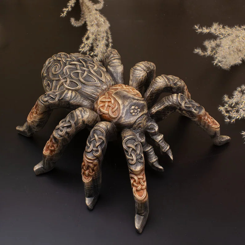 Norse Pagan Spider Sculpture: A Wooden Symbol of Myth and Magic