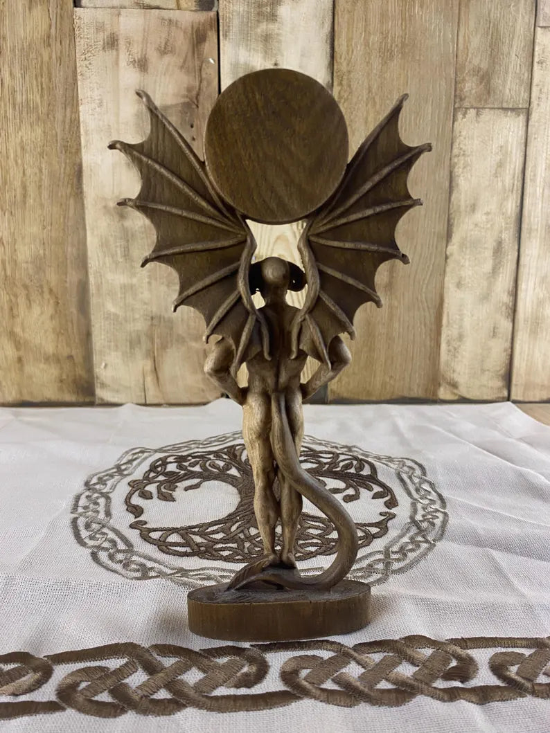 Demon Gaap Statue Goetia Sigil Occult Wooden Decor Demonology Art Sculpture Gothic Occult