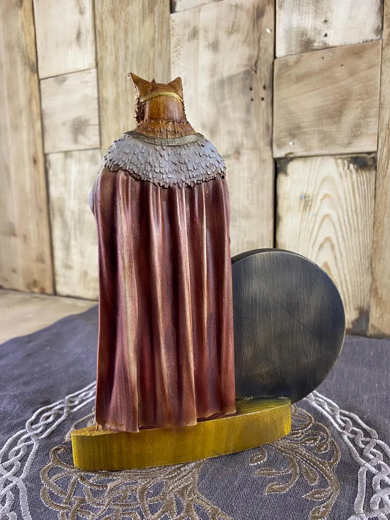 Beleth Demon Statue – Goetia King, Occult Decor Wooden with Seal Figure Mythology Sculpture