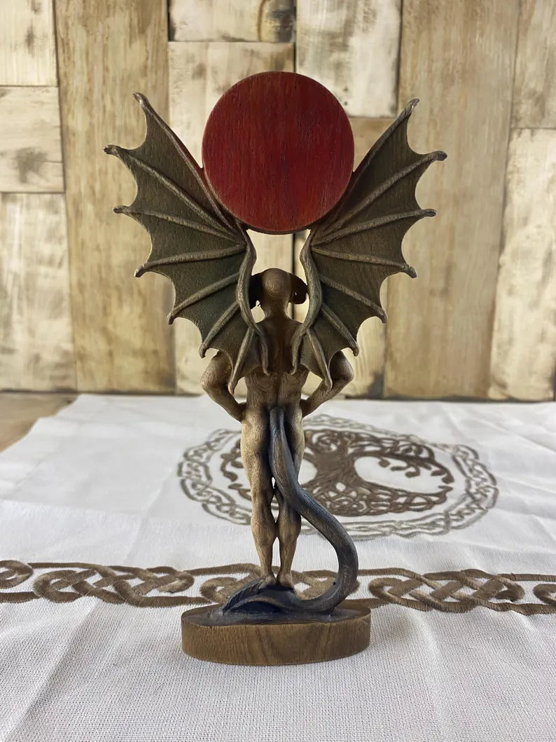 Demon Gaap Statue Goetia Sigil Occult Wooden Decor Demonology Art Sculpture Gothic Occult