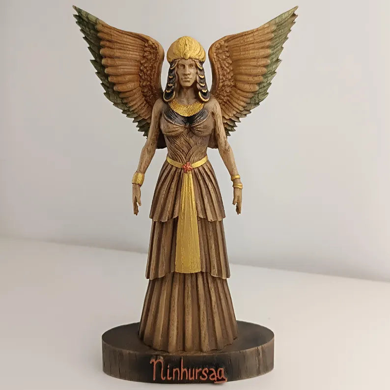 Ninhursag Wooden Statue – Sumerian Mother Goddess Altar Deco Mesopotamian Fertility Sacred Feminine Altar