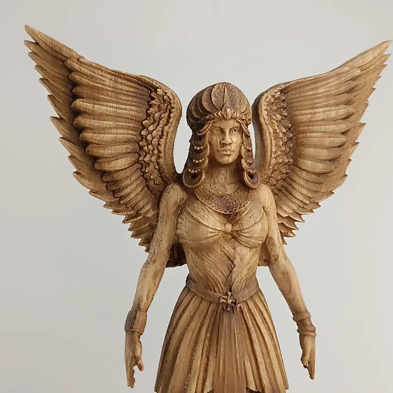 Ninhursag Wooden Statue – Sumerian Mother Goddess Altar Deco Mesopotamian Fertility Sacred Feminine Altar