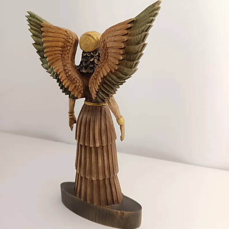 Ninhursag Wooden Statue – Sumerian Mother Goddess Altar Deco Mesopotamian Fertility Sacred Feminine Altar
