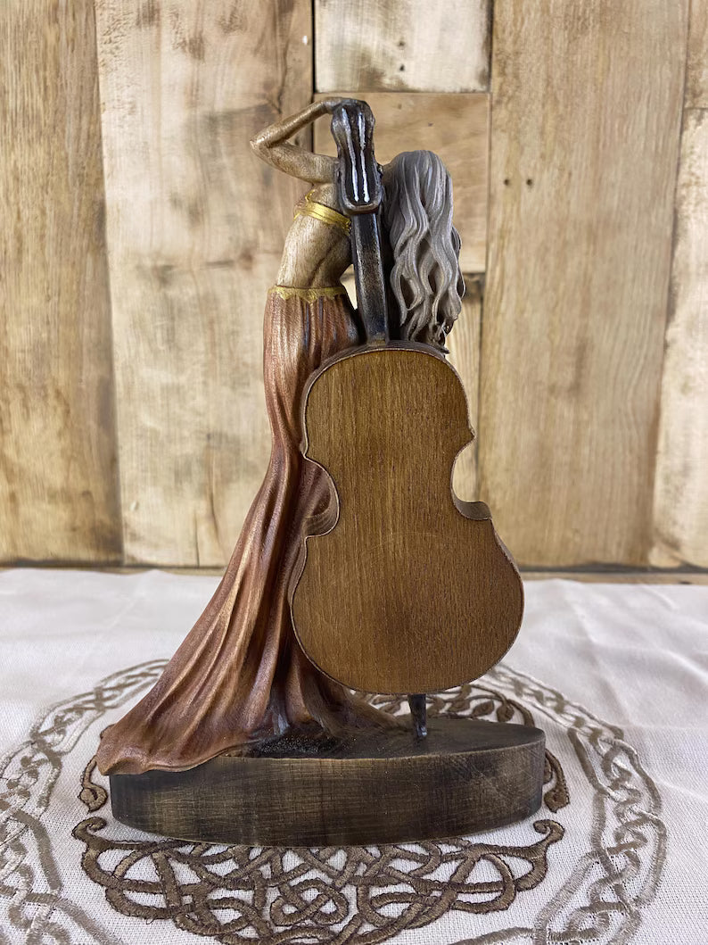 Klepoth Demon Violinist Statue - Handmade Gothic Dark Fantasy Art