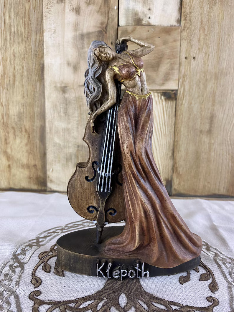 Klepoth Demon Violinist Statue - Handmade Gothic Dark Fantasy Art