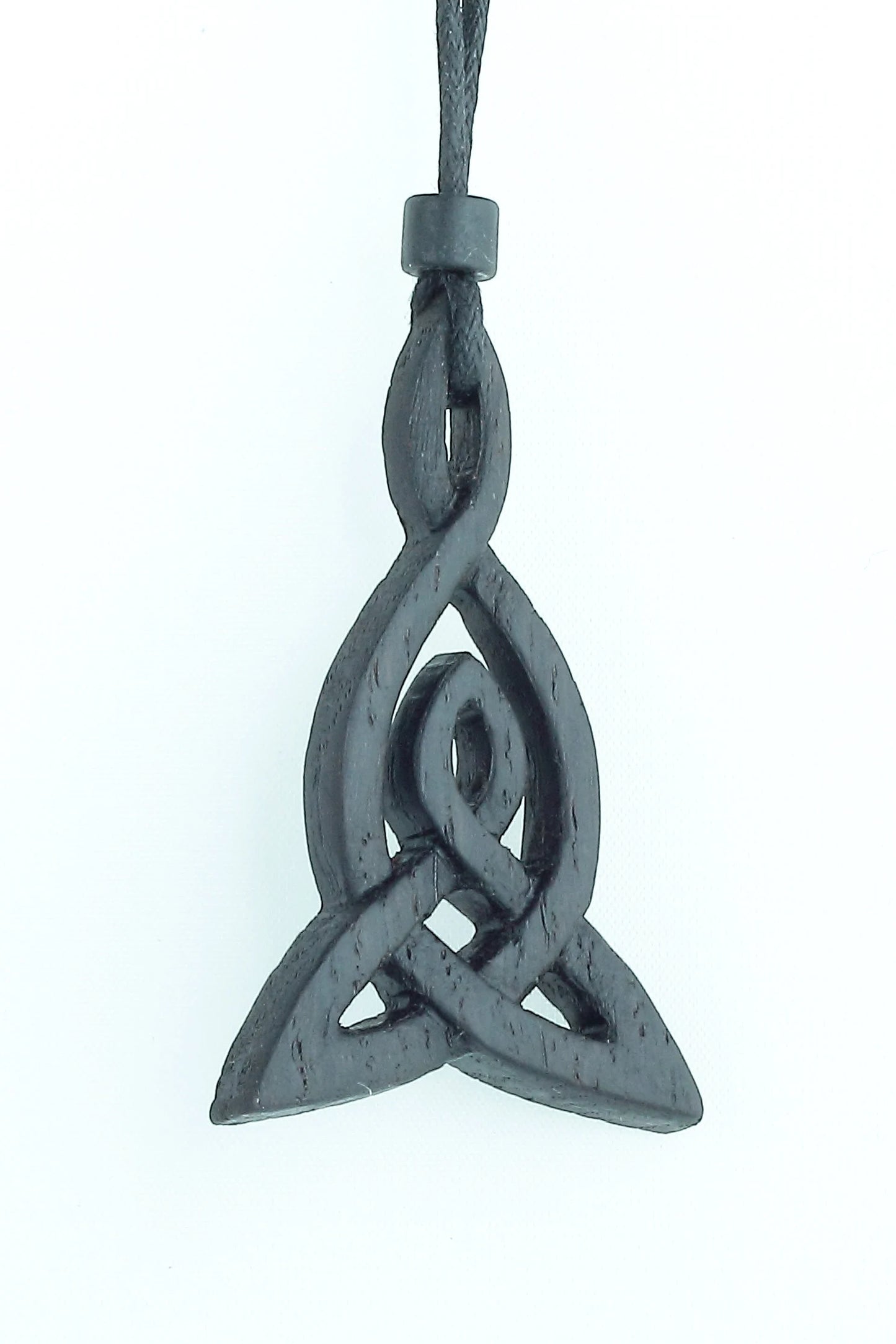 Irish Bog Oak Celtic Knot Necklace - Mother and Child Design