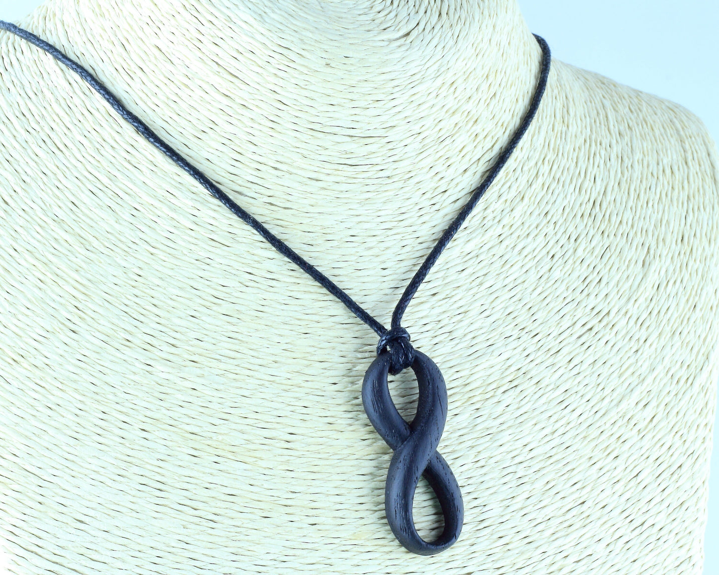 Exquisite Hand-Carved Celtic Infinity Pendant from 5000-Year-Old Irish Bog Oak