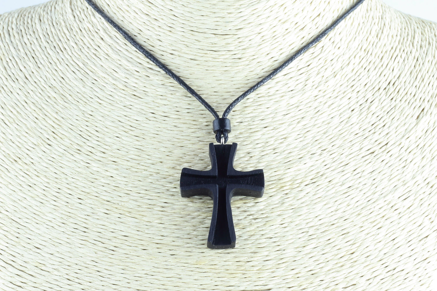 Handcrafted Wooden Cross Pendant with Adjustable Cord