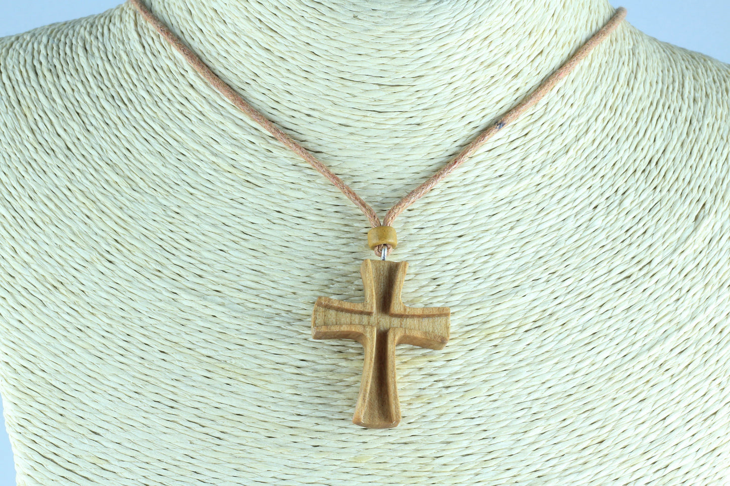 Handcrafted Wooden Cross Pendant with Adjustable Cord