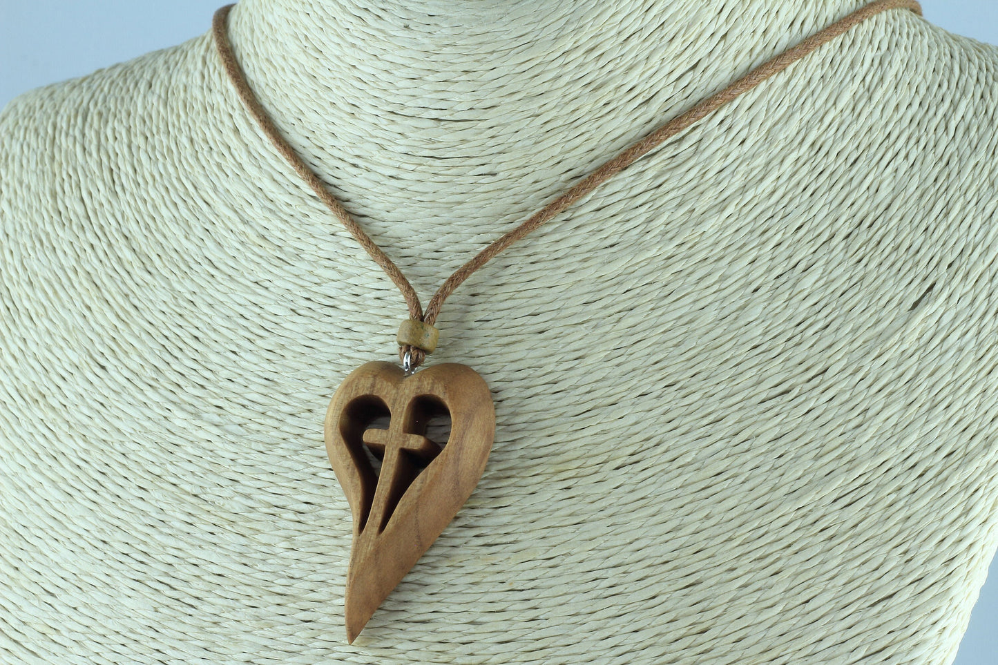 Hand-Carved Cherry Heart Pendant