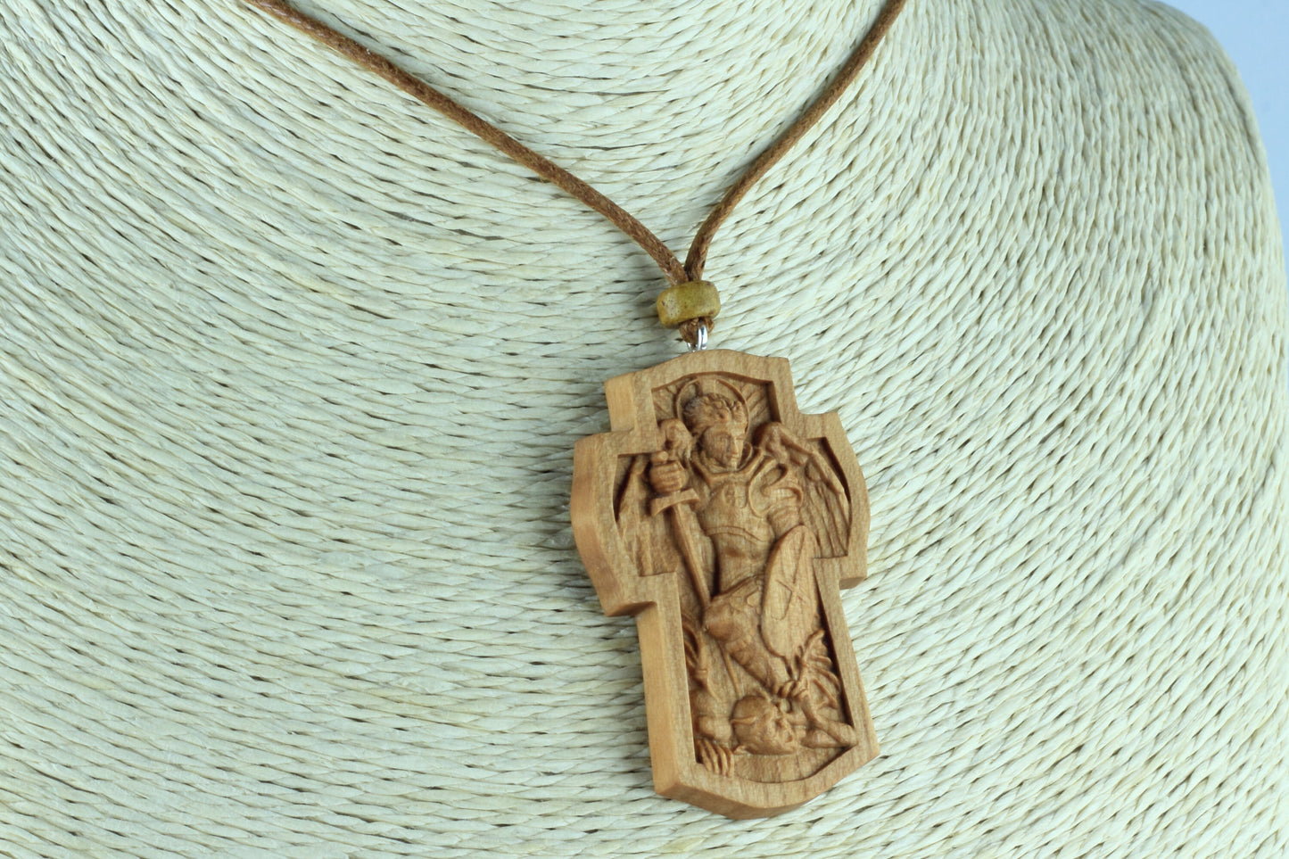 St. Michael Wooden Necklace