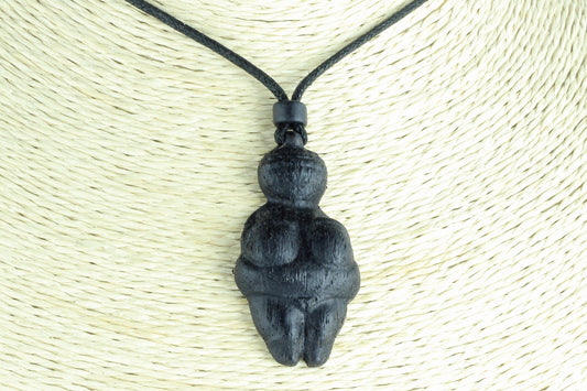 Venus of Willendorf Bog Oak Pendant