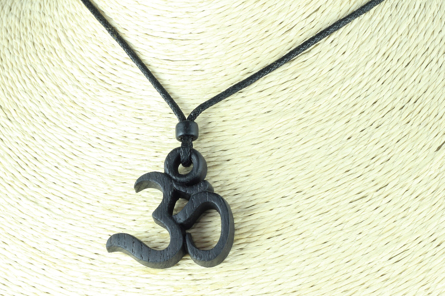 One-Sided Wooden Om Yoga Necklace