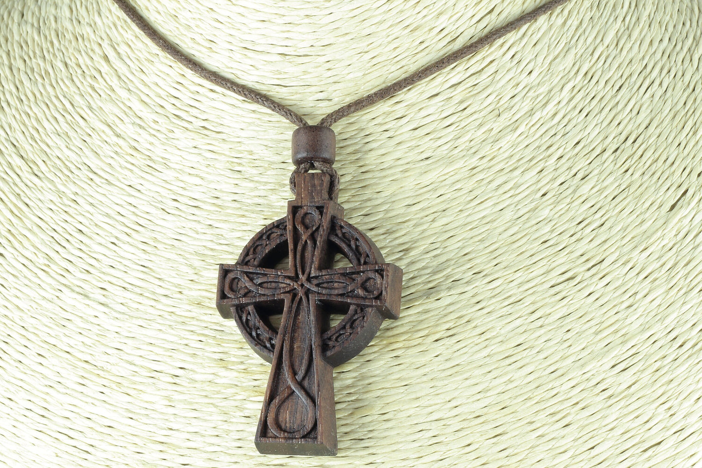 Celtic Cross Wooden Irish Cross Pendant