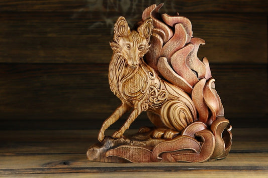 Intricate Wooden Kitsune Statues: Symbolism and Craftsmanship