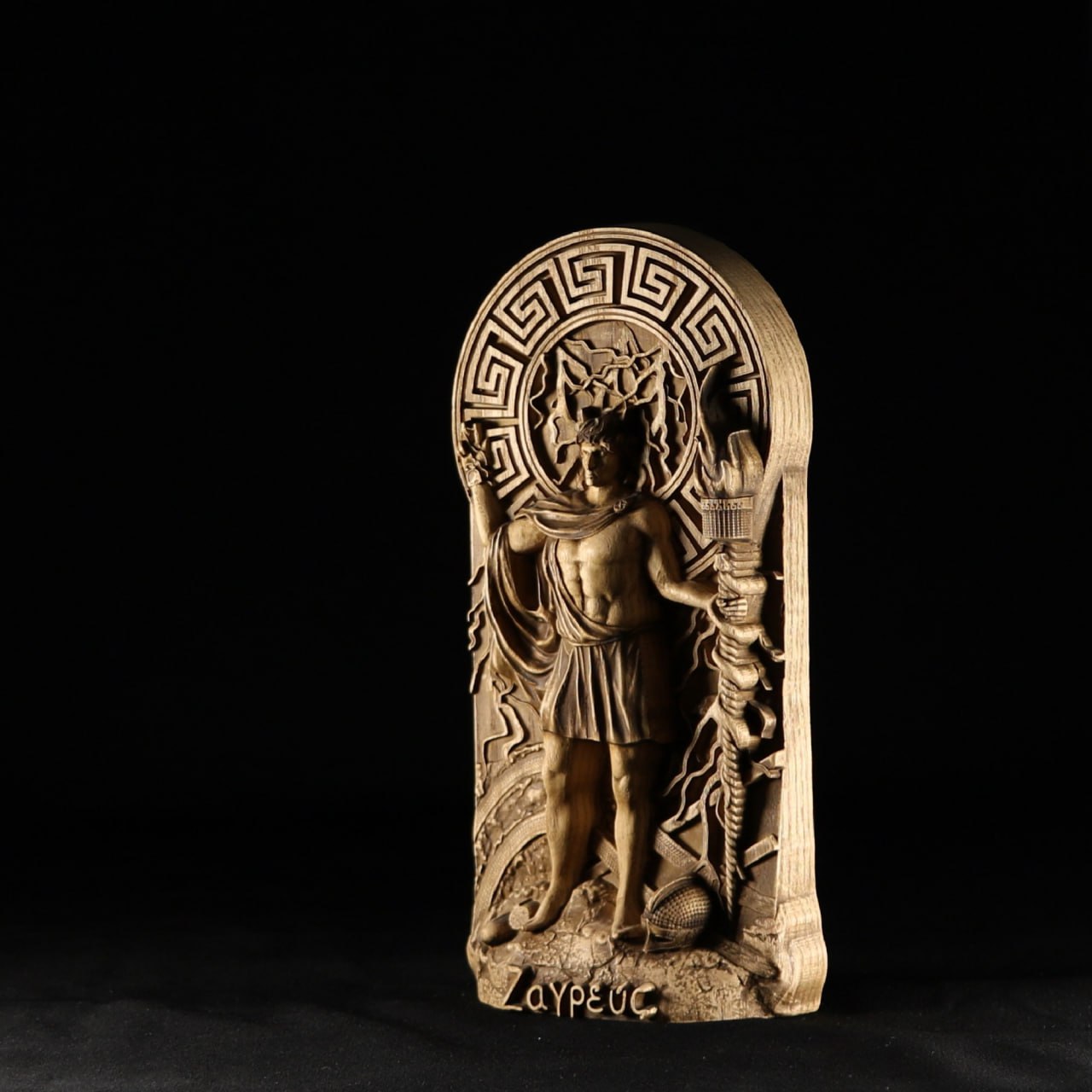 Wooden Statue Zagreus: A Mythical Carving of Ancient Greek Deity