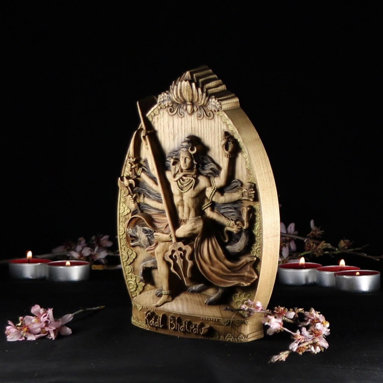 Handmade Wooden Shiva Statue Carving from Ecological Material