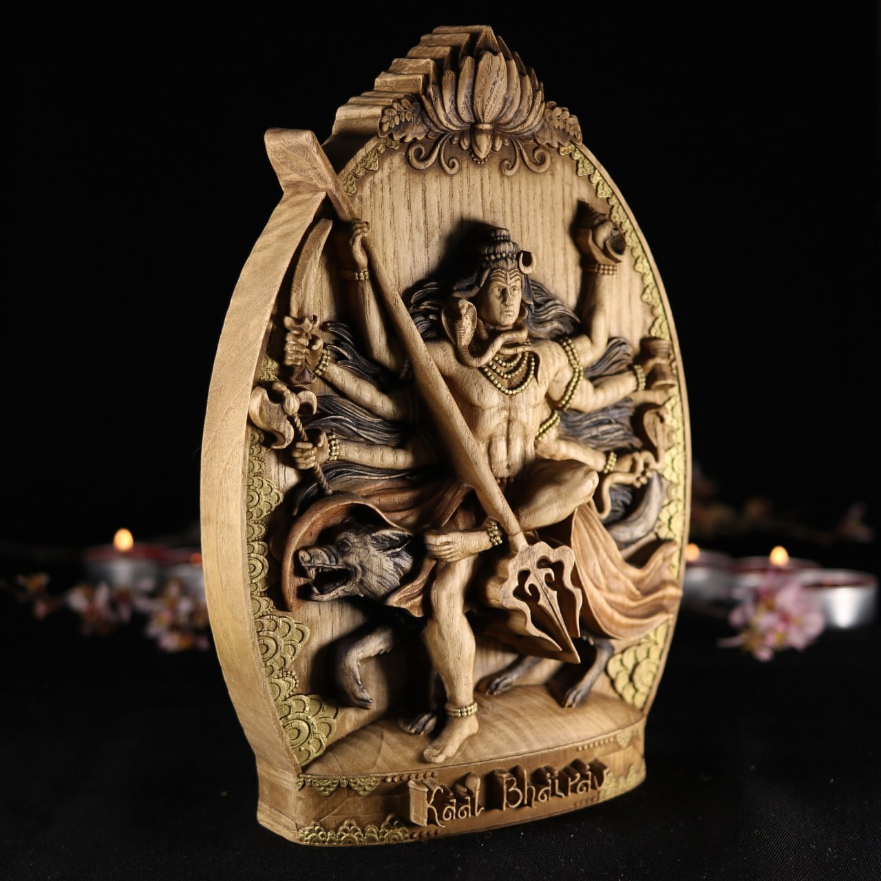 Handmade Wooden Shiva Statue Carving from Ecological Material