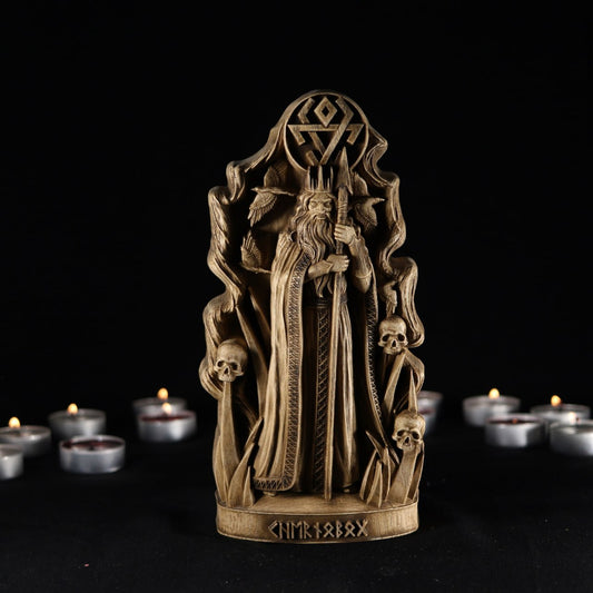 Chernobog Wooden Statue | Hand-Carved Slavic Black God of Darkness