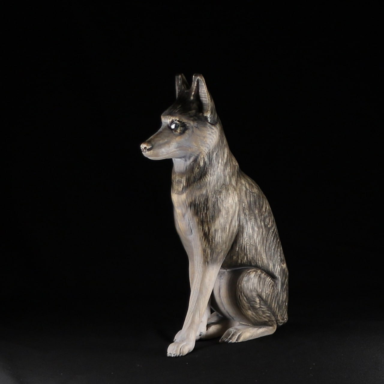 Captivating Wooden Husky Dog Statue: A Masterpiece of Craftsmanship