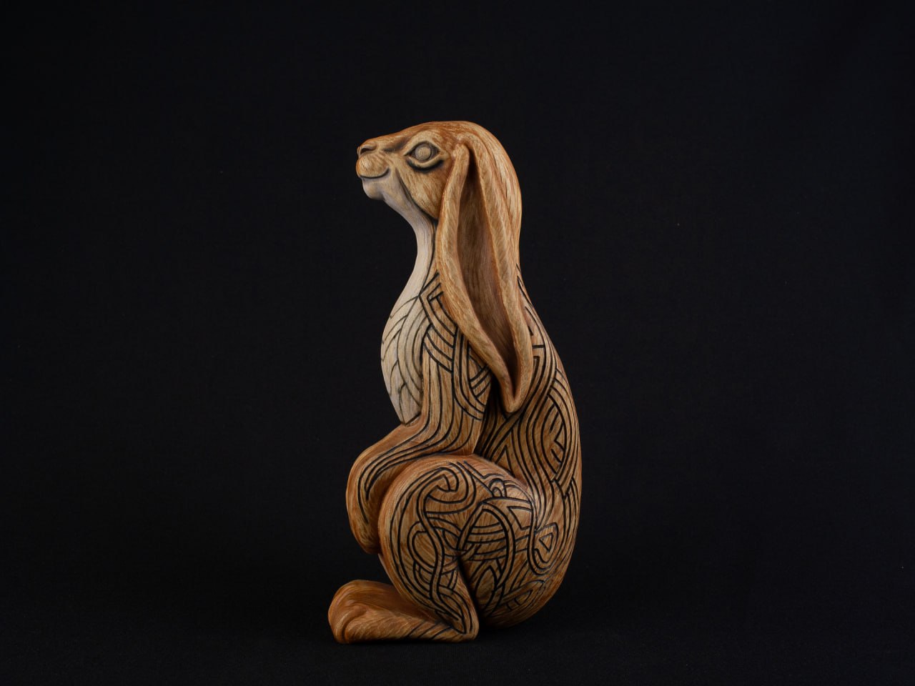 Wooden Norse Pagan Rabbit Statue: Symbol of Life & Fertility