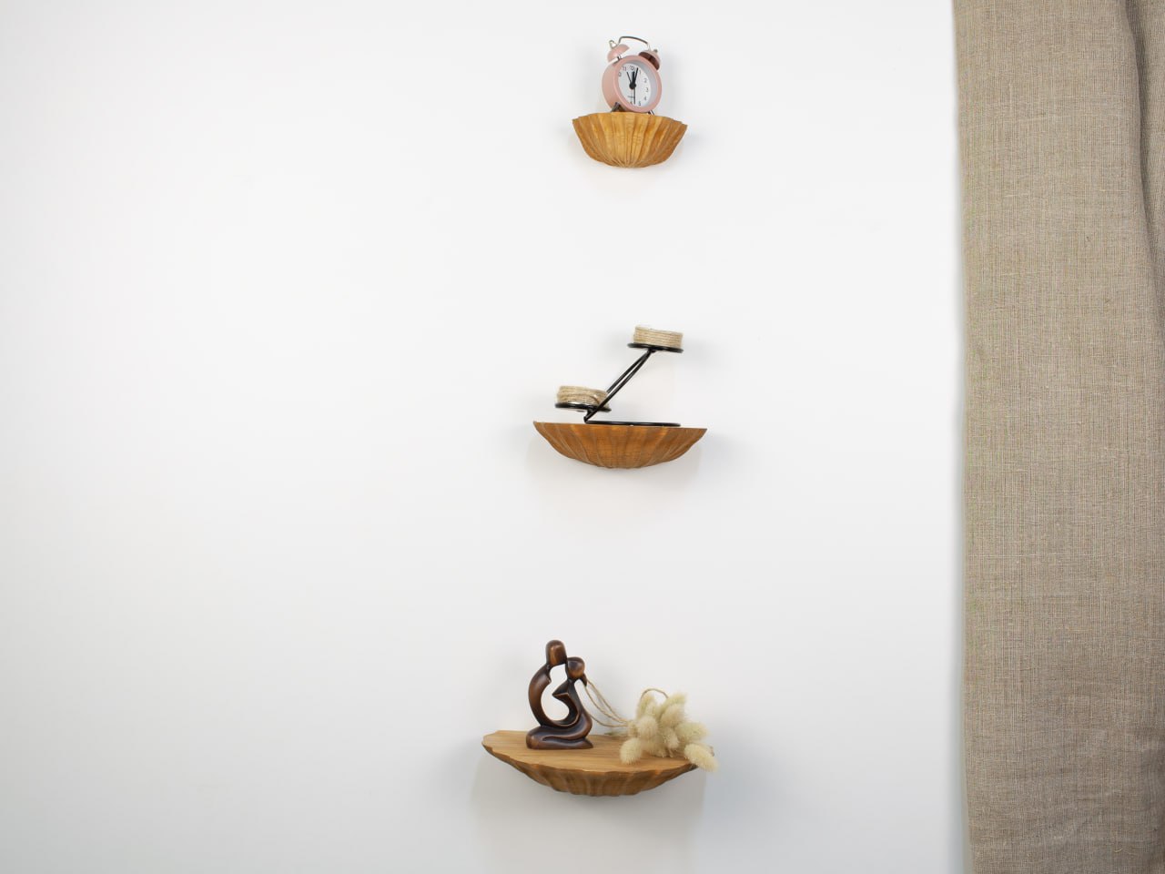 Seashell-Inspired Wooden Shelf