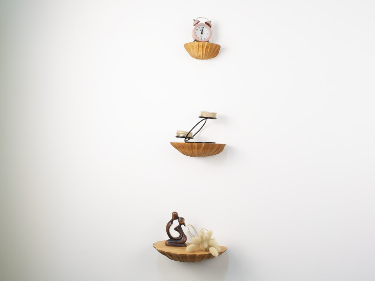 Seashell-Inspired Wooden Shelf