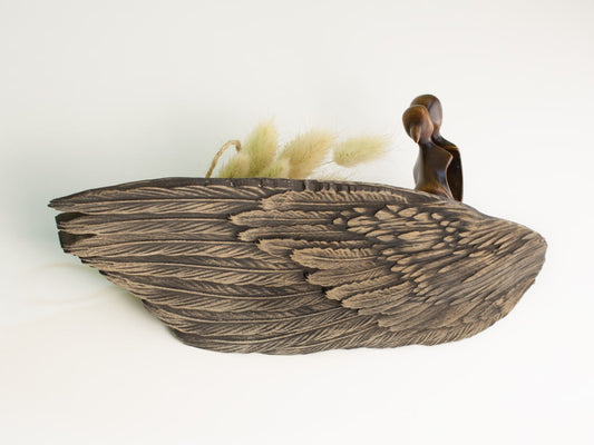 Graceful Angel Wings Wooden Shelf