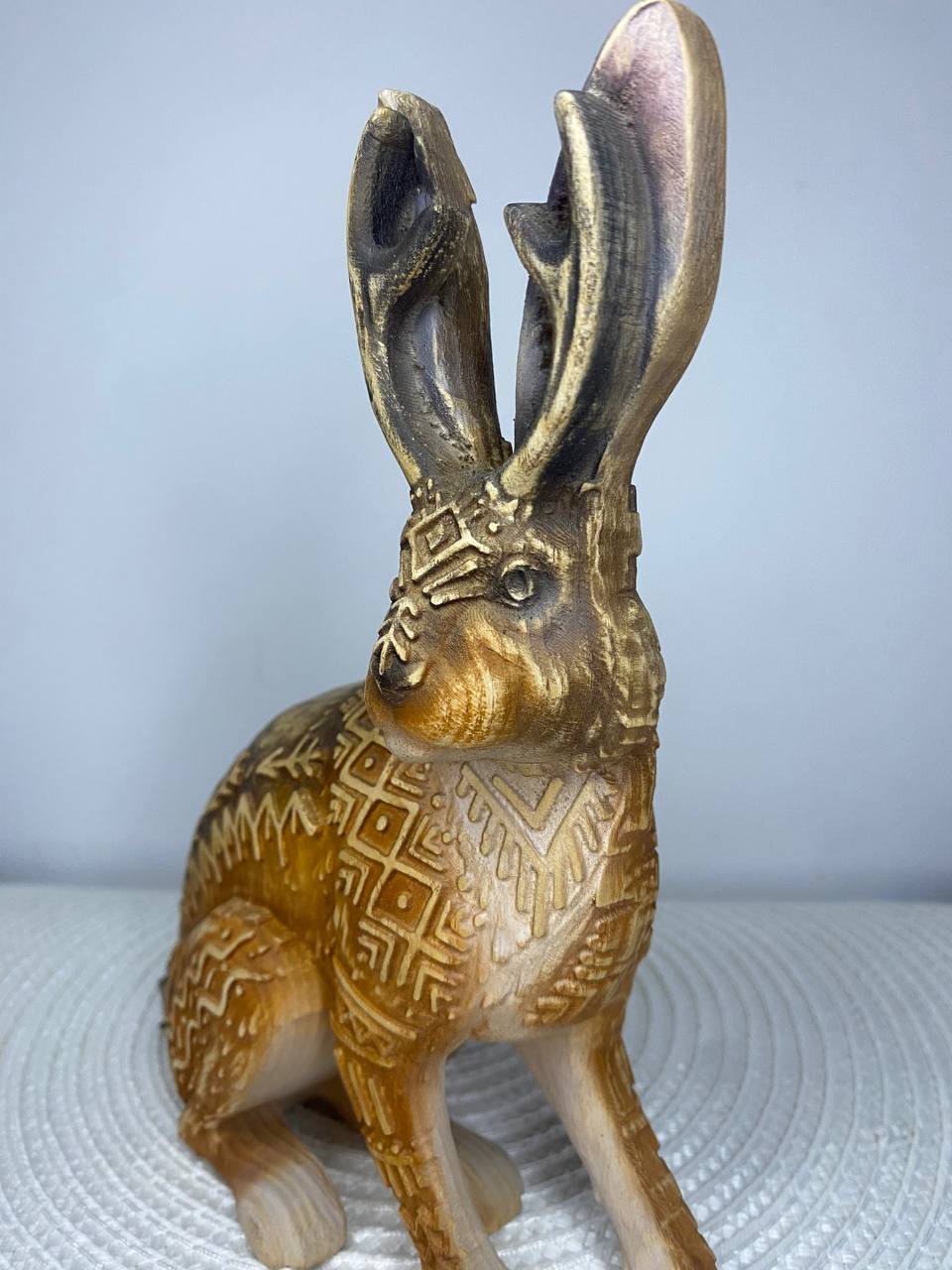 Jackalope Jackalope Statue Rabbit Statue Cryptic Rabbit Bunny Cryptozoology Wood Statue Wood Carving Wood Sculpture Jackalope Art Pagan