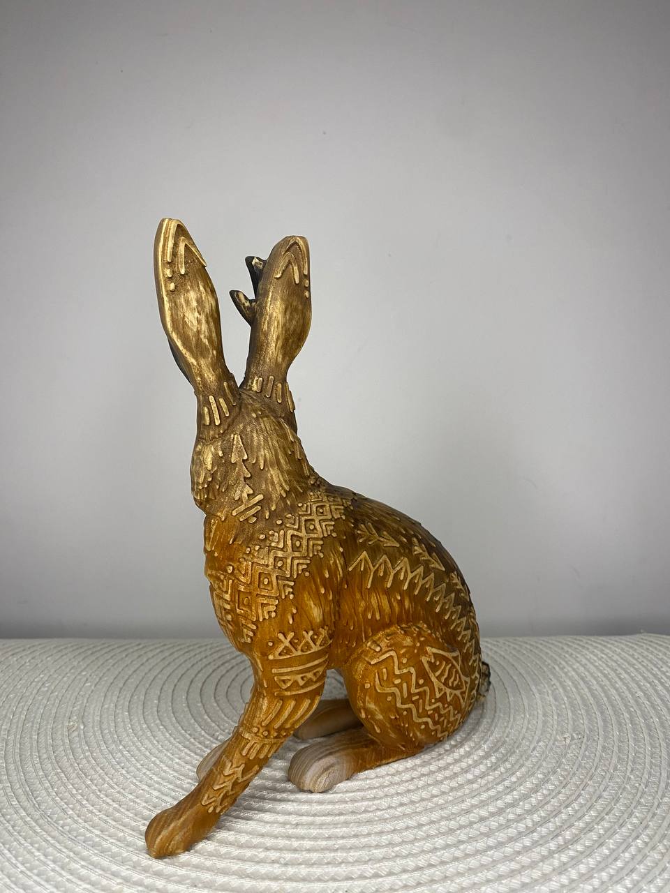 Jackalope Jackalope Statue Rabbit Statue Cryptic Rabbit Bunny Cryptozoology Wood Statue Wood Carving Wood Sculpture Jackalope Art Pagan