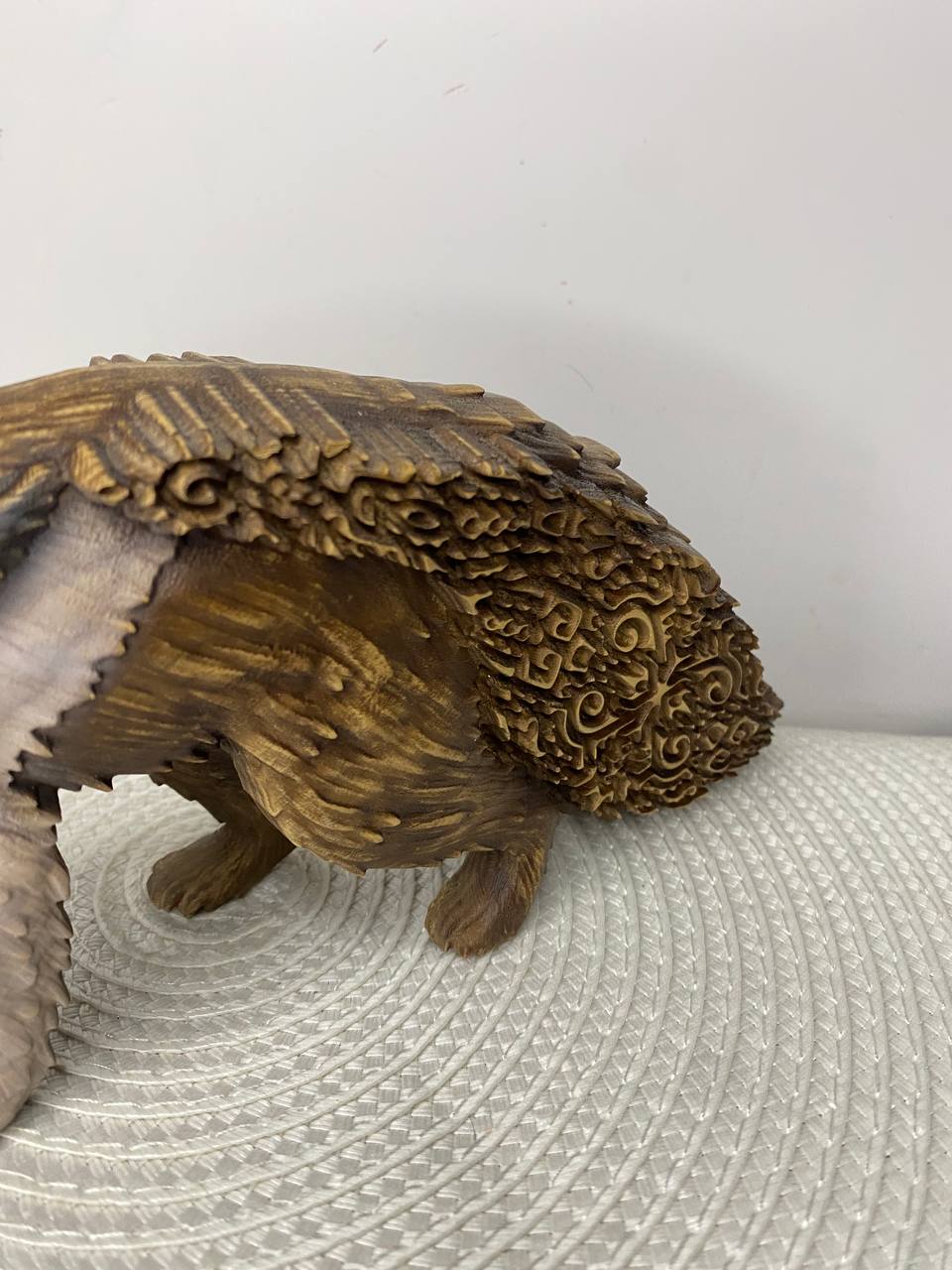Giant Anteater Statue | Hand-Carved Ash Wood Wildlife Figurine