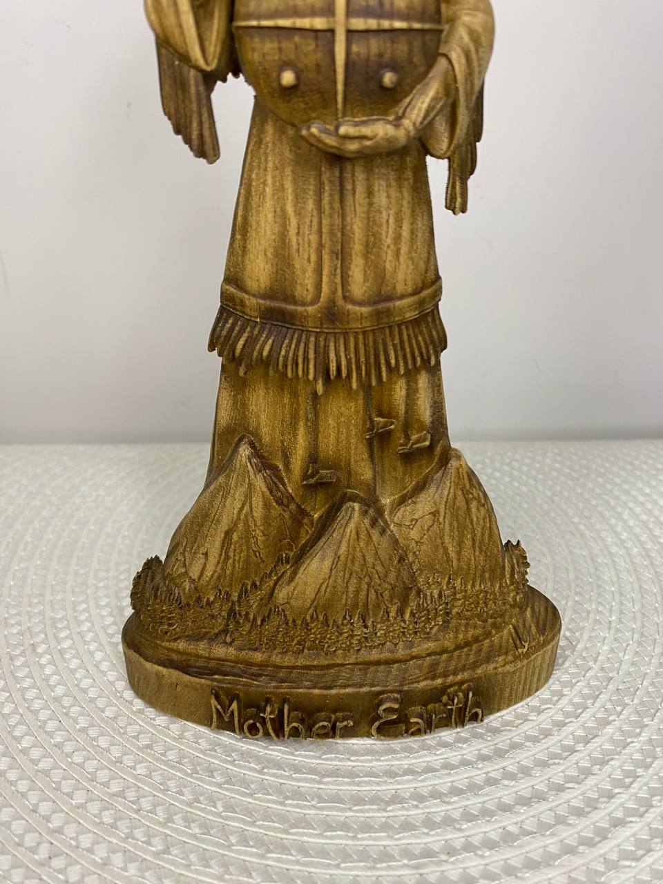 Mother Earth Goddess Wooden Statue – Fertility Goddess, Wiccan Pagan Altar Figurine