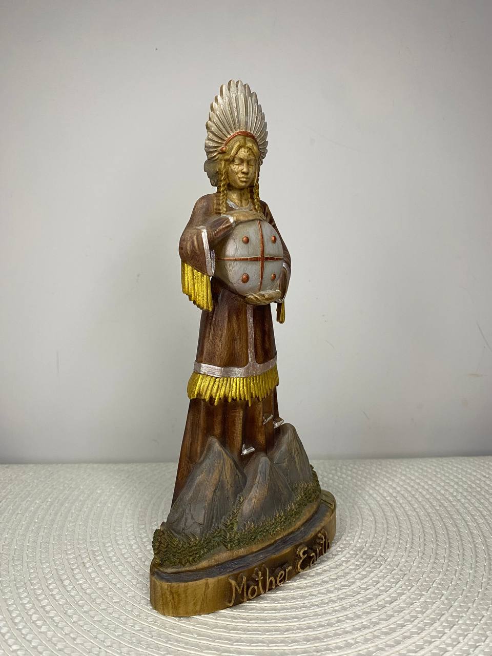 Mother Earth Goddess Wooden Statue – Fertility Goddess, Wiccan Pagan Altar Figurine