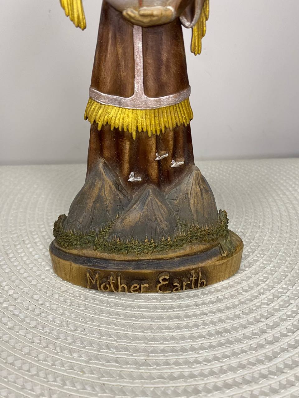 Mother Earth Goddess Wooden Statue – Fertility Goddess, Wiccan Pagan Altar Figurine