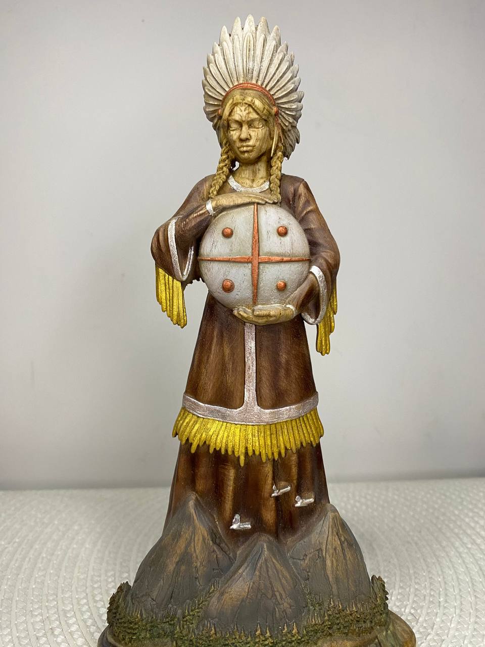 Mother Earth Goddess Wooden Statue – Fertility Goddess, Wiccan Pagan Altar Figurine