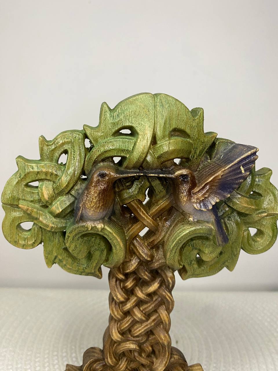 Celtic Tree of Life with Birds | Hand-Carved Ash Wood Knotwork