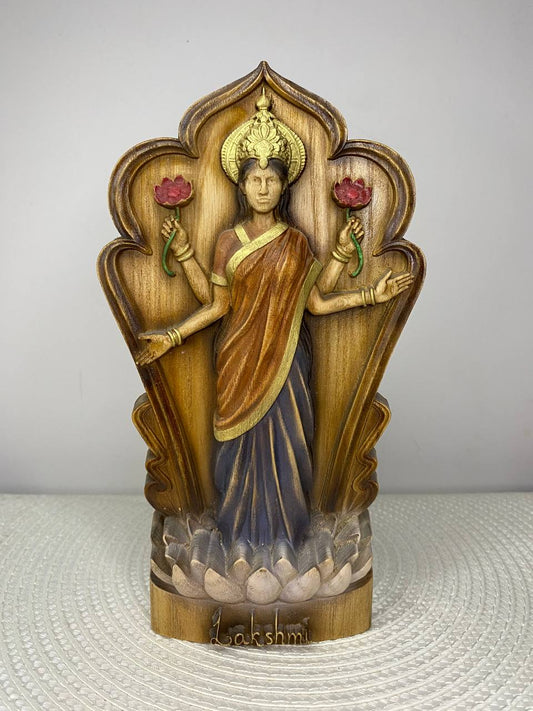 Lakshmi Statue Hindu Goddess Goddess Lakshmi Goddess Idol Goddess of Wealth Laxmi Statue Lakshmi Sculpture Hindu God Goddess Statue Hindu Art