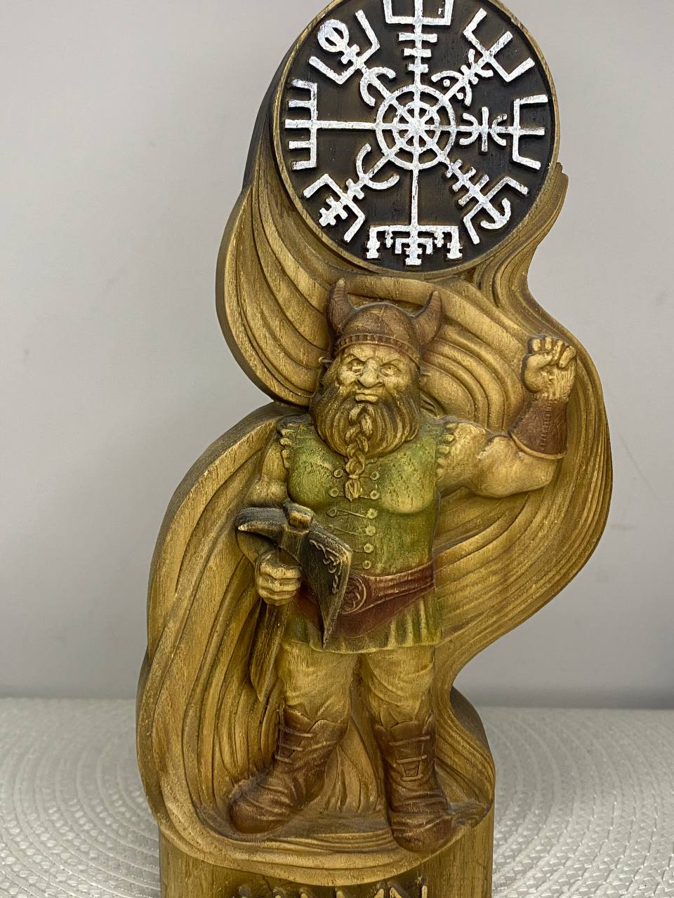 Nordri Norse Dwarf Figurine | Hand-Carved Wooden Statue, Nordic Gnome
