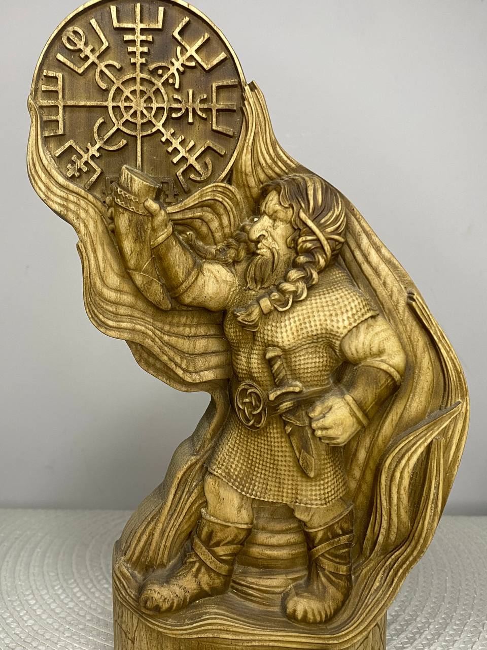 Vestri Norse Dwarf Figurine | Hand-Carved Wooden Statue, Nordic Gnome