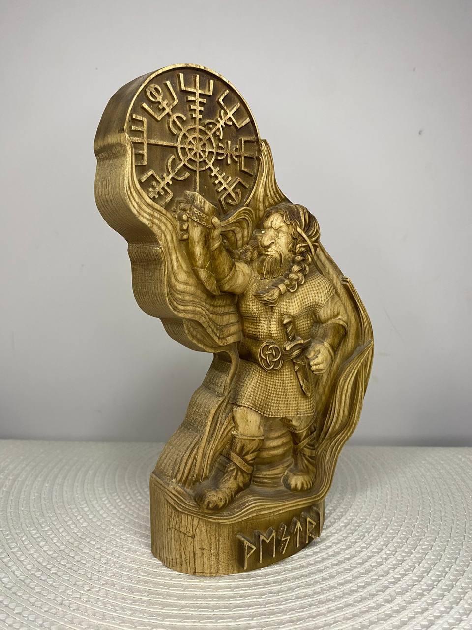 Vestri Norse Dwarf Figurine | Hand-Carved Wooden Statue, Nordic Gnome
