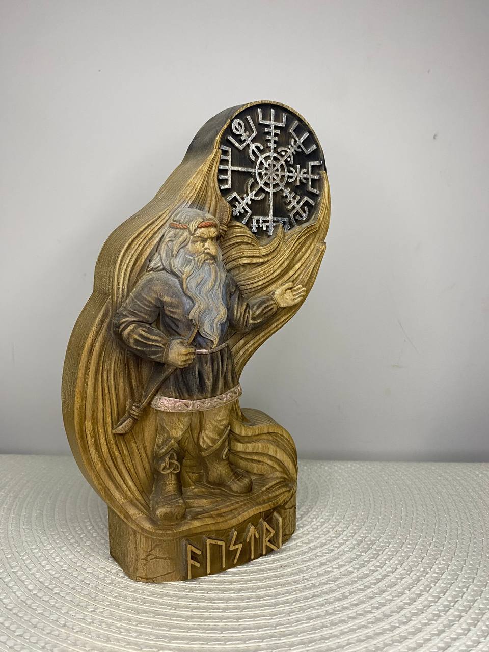 Austri Norse Dwarf Figurine | Hand-Carved Wooden Statue, Nordic Gnome